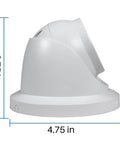 Side view of 5MP TVI Turret Dome Security Camera With Night Color Vision, Weatherproof IP67 Outdoor, dimensions 4.75x3.75 inches