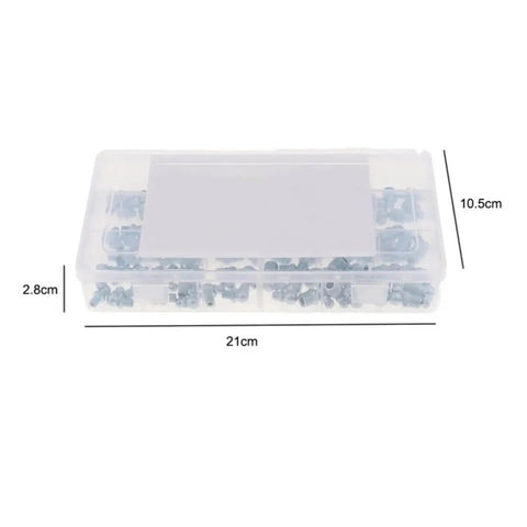 Cool 260 Piece Hydraulic Grease Fitting Replacement Kit With Galvanized Iron For M6 M8 M10 Straight And Angled Nipples Perfect For Mechanical Assemblies And Bearings, 21cm storage case