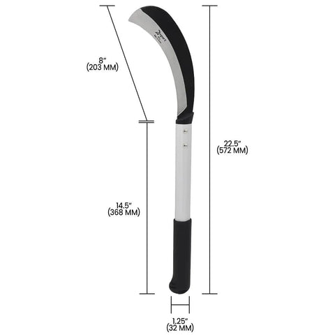 Heavy Duty Clearing Sickle With 23 Inch Long Chop Blade And 14 Inch Aluminum Handle For Maximum Leverage On Weeds Vines Undergrowth