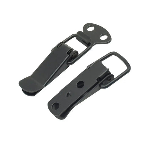 Built Tough Heavy Duty Steel Spring Loaded Toggle Latch Set for Cabinets and Wooden Boxes Black Catch Clamp Clips with Screws 4 Pcs