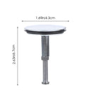 2pcs Brass Bathtub Stopper with Flat Seal, Rotating Metal Drain Plug, silver color, 1.69in diameter, 2.63in height.