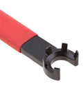 Premium ER16M Collet Wrench Spanner Tool Kit With Non Slip Cover, heavy duty black tool with red handle for tightening collets.