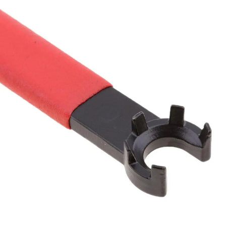 Premium ER16M Collet Wrench Spanner Tool Kit With Non Slip Cover, heavy duty black tool with red handle for tightening collets.