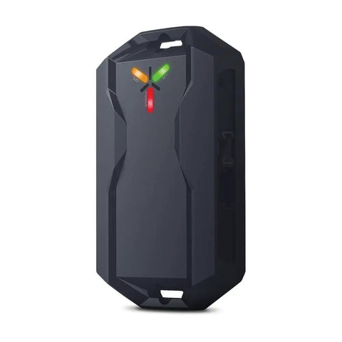 X2 MAX LTE GPS Vehicle Tracker With Dope Smartphone Control And Backup Battery visible with activation lights