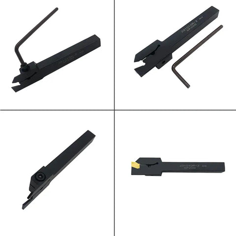 Grooving Slotting Cut Off Lathe Tool Holder With Half Inch Shank ZQ1212R2 And 10 SP200 Carbide Inserts, multiple views