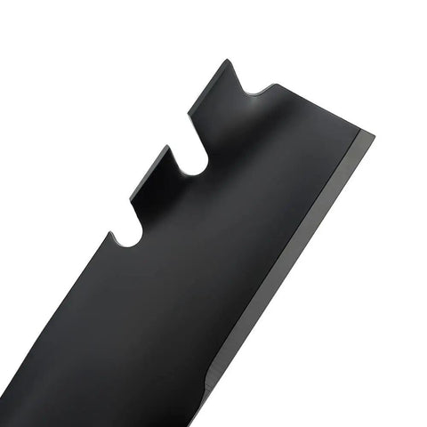Close-up of 30 Inch Timemaster Mower Blades For Time Master Turfmaster 20120P 20199 20200 21199 21200 Replacement, toothed edge detail.