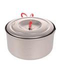 Ultralight Titanium Camping Pot With Folding Handle, 900 Ml Capacity, lid closed, showcasing sleek design