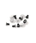 Top Tier LCD Screen Hinge And Screws Compatible With Dell Inspiron 5510 5515 5518 Laptop Display Replacement Parts Quick Fix No Drama Straight Forward Swap For Worn Or Broken Hardware, assorted screws in black and silver.