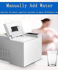Premium Stainless Steel Freestanding Ice Maker Cranks Out Thirty Three Pounds Bullet Ice Daily With Slick Touch Panel No Sweat Rapid Chilling For Kitchens Bars And Office Spots with water added.