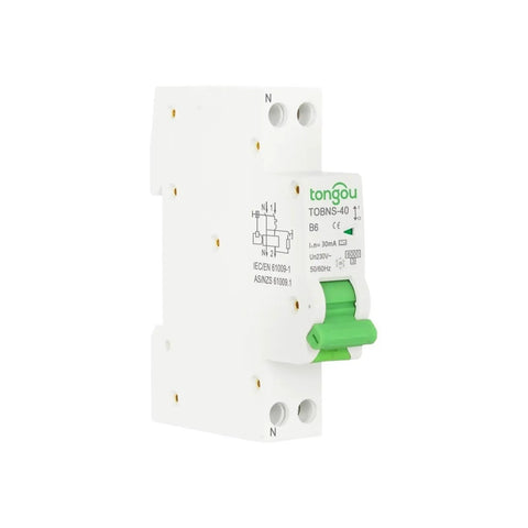 Heavy Duty 18Mm Din Rail Residual Current Circuit Breaker Delivers Straight Up 10A 16A 32A 40A Amperage Settings And Rock Solid 30Ma Leak Detection For Every Smooth Electrical Install - white and green design