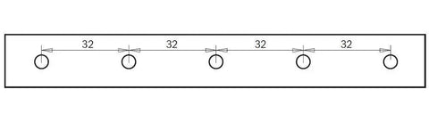 Boring Head With Five Adaptors For System 32 Compatible With Drill Presses And Hand Power Tools Made For Cabinet Pros And Custom Woodworking Projects Today, showing 32mm spacing guide.