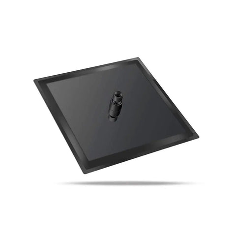 8 Inch Square Rain Shower Head With High Pressure Spray, Stainless Steel Black Finish, Ultra Thin Design, angled view