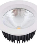 WKNHHL Recessed Lighting Housing Trim Kits Led Downlight ceiling lamp with a white trim and black heatsink for warm lighting.