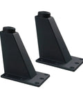 Two Pack Adjustable Aluminum Alloy Furniture Feet Replacement Legs For Cabinets And Tables, black finish, side angle view