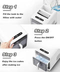Hassle Free Self Cleaning Countertop Ice Maker Making Chunky Ice In Ten Minutes Flat Portable One Point Five Liter Setup steps for use