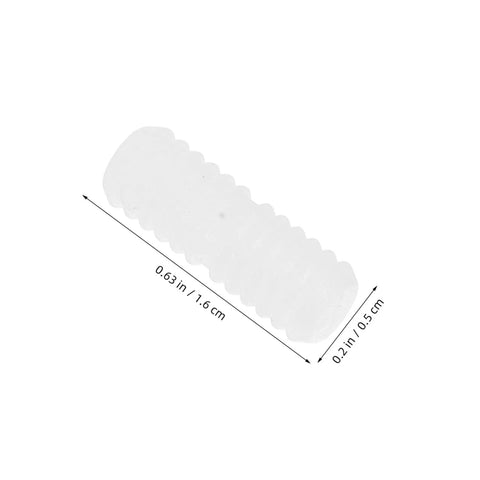 Pro Grade Nylon Hidden Fasteners For Wood Shelves And Cabinets 100 Pack Concealed Furniture Connectors No Sweat Double Head Mounting Hardware, white fastener, 1.6 by 0.5 cm.
