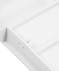 Close up view of the white PP frame of the Premium Under Desk Keyboard Tray With Dead Simple Pull Out Shelf.