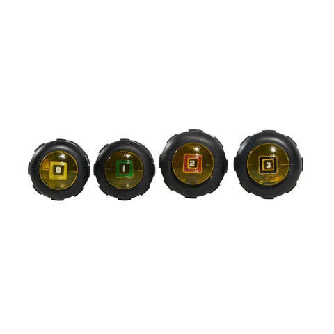 Top view of 4 Piece Square Recess Screwdriver Set With Color Coded Handles Heat Treated Chrome Plated Shafts Cushioned Grip Made In USA