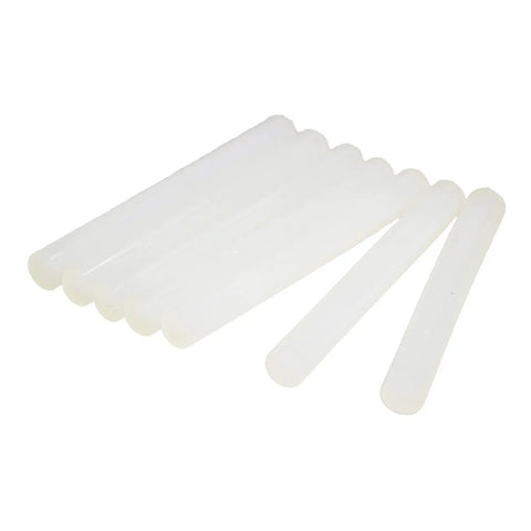 Dual Temp All Purpose Full Size Hot Glue Sticks For Crafts And DIY 0.43 By 4 Inches 225 Sticks In A 5 Lb Box Clear, shown individually
