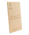 Baltic Birch Plywood 24 By 48 By Half Inch Heavy Duty Craft Wood Sheet Pack Of 1 B/BB Grade angled front view