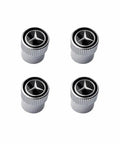 Mercedes-Benz Valve Stem Caps Q-6-40-8126 Black With Silver Star Genuine OE Quality, durable metal construction, set of four