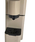 Slick Super Automatic Espresso Coffee Machine With Integrated Capsule System And Compact Pump Design For Genuine Italian Fiber Pods, beige color.