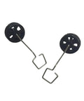 RC Plane Landing Gear Set 3 Pieces For A380 Model Aircraft Front And Rear Gear Replacement Part Black Compatible With A120 Aircar Remote Control Plane Easy Install Durable And Long Lasting, showing metal rods and black wheels
