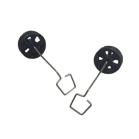 RC Plane Landing Gear Set 3 Pieces For A380 Model Aircraft Front And Rear Gear Replacement Part Black Compatible With A120 Aircar Remote Control Plane Easy Install Durable And Long Lasting, showing metal rods and black wheels