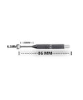 Noga RC1000 mini reversible deburring tool holder; black knurled handle, metal shaft, 86 mm length.