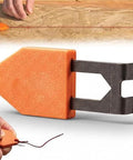 Rope Anchor Hook One Handed Operation Portable Chalk Line Anchor Tool for quick rope securing, orange plastic and steel pin.