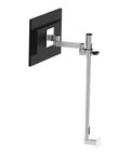 Rock Solid Wall Mounted Aluminum Swivel Monitor Arm With Full Extension Bracket For Heavy Duty Industrial Desk Setup and Smooth Glide Adjustments, side view