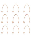 Rose Gold V Shape Stainless Steel Earring Hooks French Ear Wire 304 Stainless Steel Dangle Hooks With Loop 25.5x15x0.8mm Pin 0.8mm 10 Pcs For Women DIY Jewelry Making