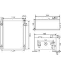 Technical drawing of 450W 220V Permanent Magnet Synchronous Brushless DC Motor With 80x80 mm Flange And 14 mm Shaft dimensions.