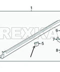 Diagram showing 15 Piece Door Liftgate Body Side Rocker Molding Retainer Clip Set For Hyundai And Kia Vehicles with numbered parts.