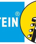 Bilstein logo, blue rectangle with white text and yellow circle with shock absorber illustration, related to Bilstein 5100 Series Shock Absorber For 2019 Chevrolet Silverado 1500 And GMC Sierra 1500 24 293471 Monotube 46mm Digressive Valving With OEM Mounting Hardware Zinc Plated For A Tough Fade Free Ride.