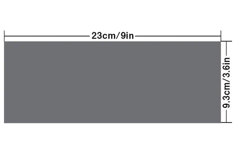 Diagram showing dimensions of Pro Grade 25 Piece Sandpaper Set For Wet Dry Sanding with 9x3.6 inch Silicon Carbide Sheets