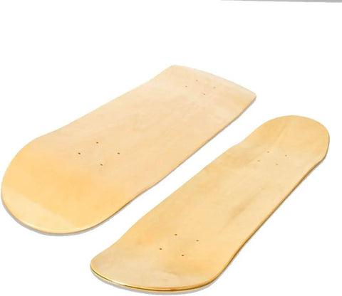 Two blank maple skateboard decks, lightweight and durable, showing the double tail design and smooth surface from the Blank Maple Skateboard Decks Set Of 3, 31 X 8 Inches, 7-Layer Maple With Double Tail, Lightweight Durable Boards For Street, Park Or Pro Tricks, Dope Build For Custom Setups.