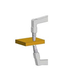 Digital Inside Outside Caliper Gauge Zips Through Outer Diameter Measurements with rugged stainless steel body measuring a wood block.