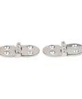 Two Pack Heavy Duty Oval Hinges in 316 Stainless Steel for Outdoor Cabinets, Boat And RV Doors, Marine Grade, Corrosion Resistant, Smooth Quiet Operation, Built Tough For Harsh Environments, top view