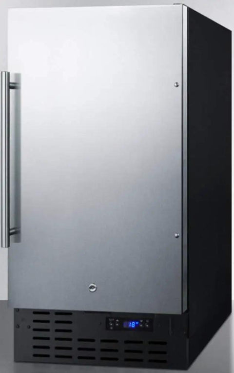 Game-Changing Solid Stainless Steel Upright Freezer With Smooth Frost-Free Operation And Smart Digital Thermostat Keeps Things Crisp In Tiny Spaces Without That Annoying Daily Grind, front view showcasing stainless steel finish and digital controls.