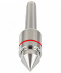 Front view of 60° MT2 live center for lathe with steel body and conical tip