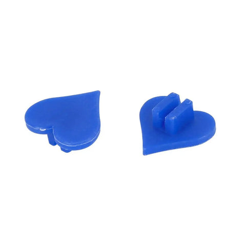 Blue heart-shaped bead from 70 Piece Multicolor Heart Shaped Spoke Bead Set for Bikes With Clip On Design Durable Plastic Wheel Decorations