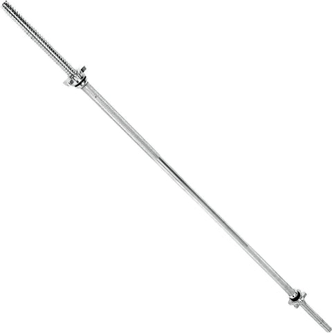 Adjustable Barbell and Dumbbell Weight Set With 1 Inch Threaded Chrome Knurled EZ Curl Or Straight Bar Handle For Home Gym Gainz