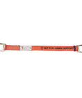 Pole Sling For Utility Poles 39 Inch Nylon Web With Heavy Duty Stitching Built To Last Choke Hitch 3000 Pound And Basket Hitch 4700 Pound Made In USA Work Ready Sling For Line And Pole Workers, red color, with metal loops.