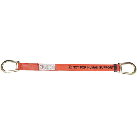 Pole Sling For Utility Poles 39 Inch Nylon Web With Heavy Duty Stitching Built To Last Choke Hitch 3000 Pound And Basket Hitch 4700 Pound Made In USA Work Ready Sling For Line And Pole Workers, red color, with metal loops.