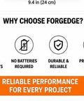 FORGEDGE Magnetic Stud Finder Set, 2-Pack with Level, Tape Measure, Carpenter Pencil & Storage Case product features display.