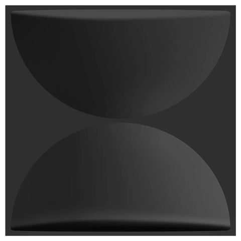 3D Black Semicircle Textured Wall Panels With Peel And Stick Tape Included Large Square Tiles For Easy DIY Interior Wall Decor Pack Of Twelve Coverage Thirty Two Point Three Four Square Feet Modern Accent Wall Upgrade showing a single black semicircle tile.