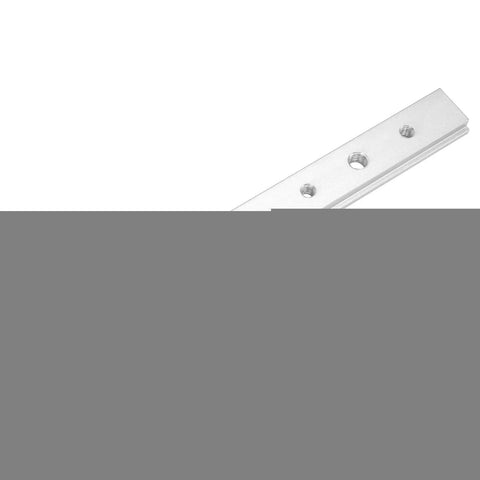 Close-up of 200mm Aluminum Miter Bar Accessory with T Slot Track Jig and mounting holes in silver finish for woodworking jigs and fixtures
