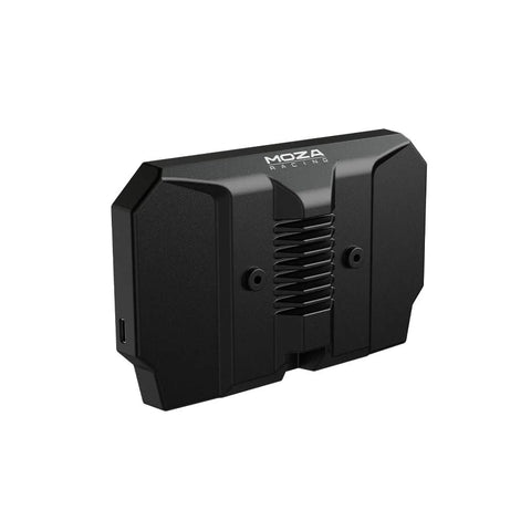 Rear view of MOZA CM2 HD racing dash display, black enclosure with MOZA Racing logo.