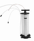 Heavy Duty Manual Oil Extractor Pump With 9L Tank For Cars Trucks And Motorcycles Suction Device with three hose extensions.